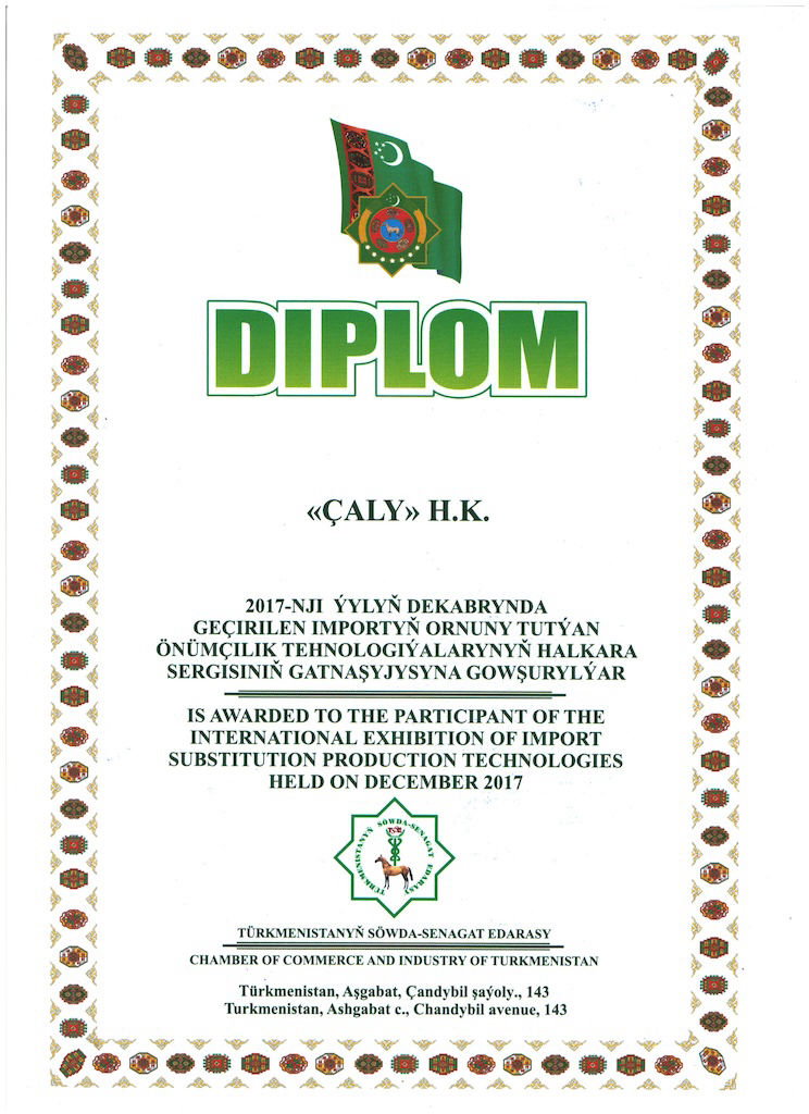 Product Quality Certification - Chaly Isogam Materials